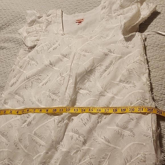 Great for Holiday Event ❄️🥂 Persifor White Embroidered Fringe Leaf Clare Dress - Picture 11 of 12